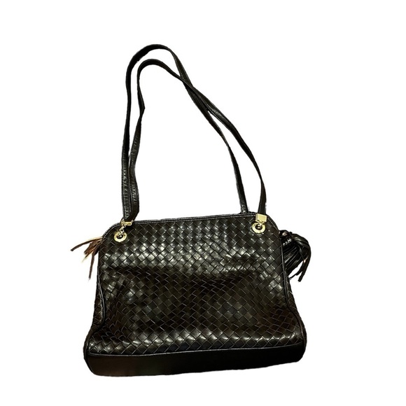 Siso Made in Italy Leather Woven Brown Shoulder Bag Excellent Condition. - Picture 2 of 7